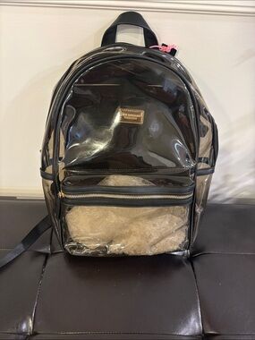 Clear Black like dreams Backpack with Front Zip Pocket